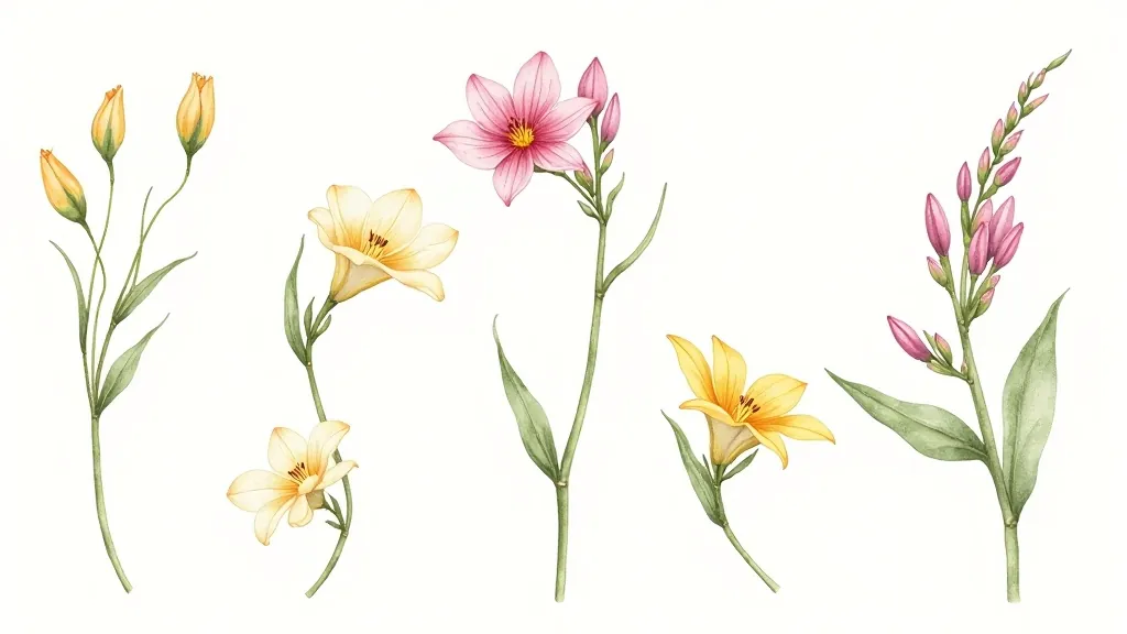 Botanical watercolor studies and sketches