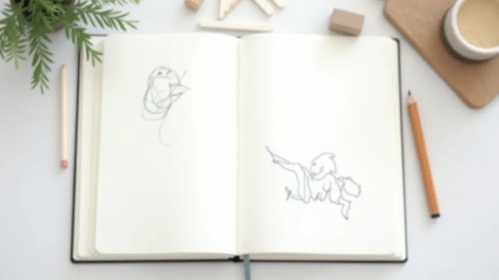 Artist's sketchbook showing three different composition thumbnails and proportion studies for landscape scenes
